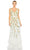 Mac Duggal 9171 - Floral Appliqued A-Line Evening Gown Special Occasion Dress 0 / White Multi