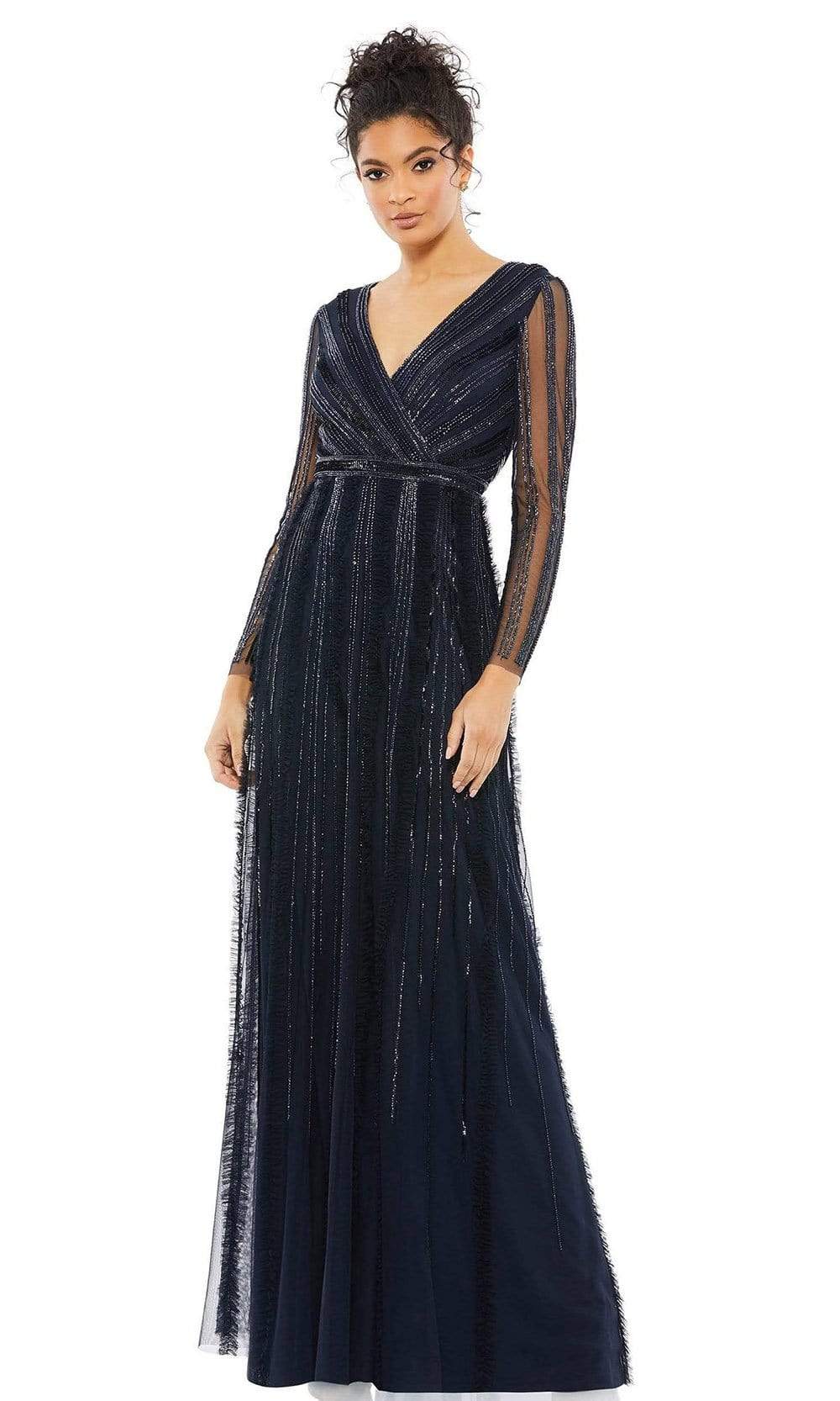 Mac Duggal Evening - 9145D V-Neck Full Length A-Line Dress – Couture Candy