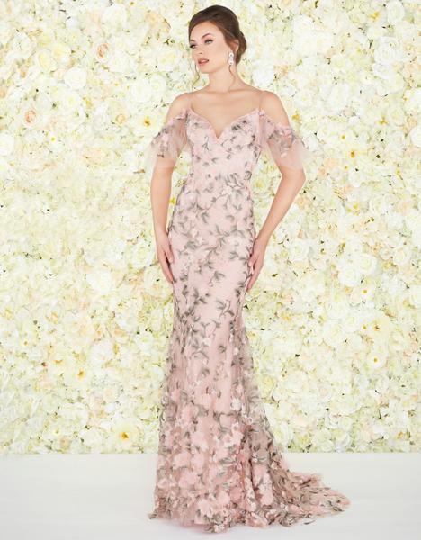 Mac Duggal - Floral Embroidered V-neck Trumpet Dress 50564D - 1 pc Rose Pink In Size 8 Available CCSALE 8 / Rose Pink