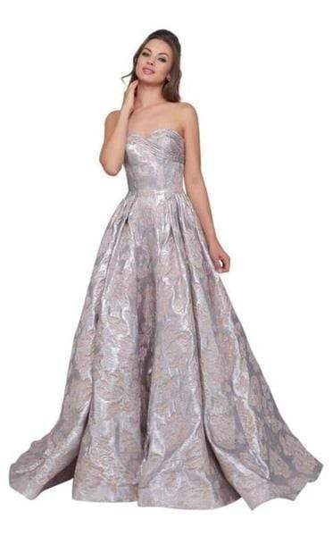 Mac Duggal - Sweetheart Floral Brocade Ballgown 66947H CCSALE 20 / Ice Pink