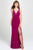 Madison James - 19-150 Beaded Plunging V-Neck High Slit Gown Special Occasion Dress 0 / Fuchsia