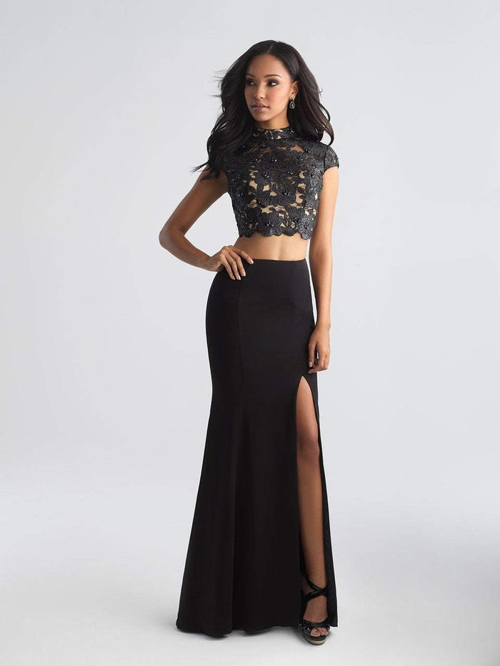 Madison James - Two Piece High Neck Evening Gown 18-655 - 1 pc Black in Size 6 Available CCSALE 6 / Black