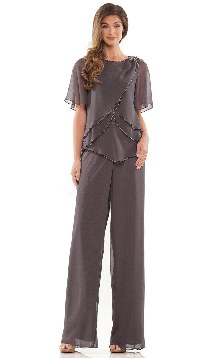Marsoni by Colors M321 - Short Sleeves Bateau Neck Pantsuit – Couture Candy