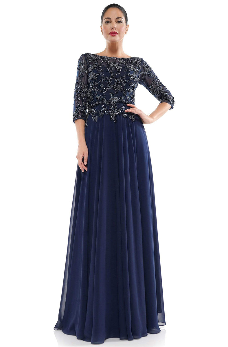Marsoni by Colors - MV1051 Beaded Bateau Chiffon A-line Gown – Couture ...