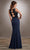 Mary's Bridal - Beaded Lace Chiffon Trumpet Dress MB8060SC - 1 pc Navy In Size 6 Available CCSALE 6 / Navy