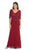 May Queen Draped Sleeve Sequined V Neck Sheath Evening Dress MQ996 CCSALE 3XL / Brick