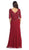 May Queen Draped Sleeve Sequined V Neck Sheath Evening Dress MQ996 CCSALE 3XL / Brick