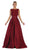 May Queen - Embellished Bateau Pleated Ballgown RQ7744 - 1 pc Navy In Size 6 and 1 Pc Burgundy in Size 10 Available CCSALE 8 / Burgundy