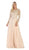 May Queen - Embroidered Bateau Long Sleeve A-line Gown MQ1615 CCSALE L / Champagne