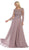 May Queen - Embroidered Bateau Long Sleeve A-line Gown MQ1615 CCSALE M / Mauve