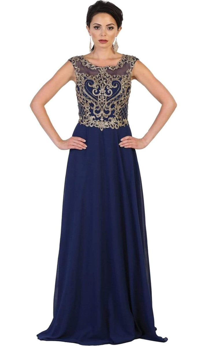 May Queen - Embroidered Illusion Jewel A-line Evening Dress – Couture Candy