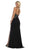 May Queen - Gilded Filigree High Slit Long Gown MQ1633 - 1 pc Black in Size 8 Available CCSALE