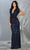 May Queen - Knot Ornate Embellished Evening Dress RQ7794 CCSALE 10 / Navy