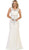 May Queen - Lace Bodice Illusion Paneled Sheath Evening Gown Special Occasion Dress 4 / Ivory