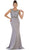 May Queen - Lace Bodice Illusion Paneled Sheath Evening Gown Special Occasion Dress 4 / Silver