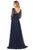 May Queen - Lattice Beaded Quarter Sleeve Dress RQ7821 - 1 pc Navy In Size 2XL Available CCSALE 2XL / Navy