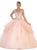 May Queen - LK116 Jeweled Lace Bodice Ruffled Ballgown Special Occasion Dress 2 / Blush