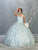 May Queen - LK149 Glitter Floral Appliqued Ballgown Quinceanera Dresses 2 / Baby-Blue