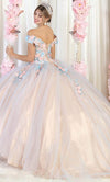 Layla K LK164 Juniors Womens 3D Floral Pastel Quince Ball Gown 