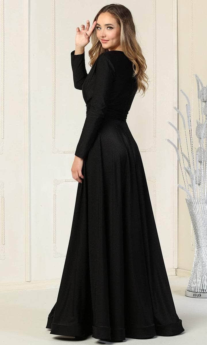 May Queen - Long Sleeve Ruched Formal Dress MQ1835 – Couture Candy