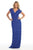 May Queen MQ1077 V Neck Lace Column Evening Gown CCSALE 5XL / RoyalBlue