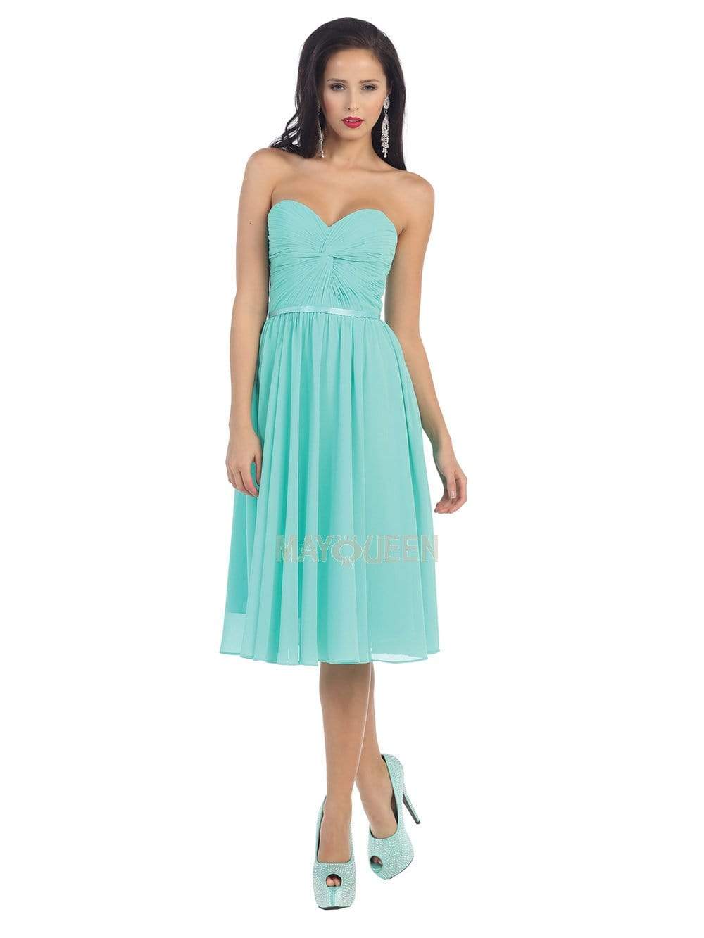 May Queen - MQ1161 Strapless Sweetheart Neckline Twisted Front Dress ...