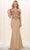 May Queen MQ1529 - Appliqued Trumpet Long Gown In Neutral