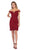 May Queen - MQ1597 Lace Deep Off-Shoulder Sheath Dress Cocktail Dresses 4 / Burgundy