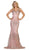 May Queen - MQ1677 Sleeveless Embellished V-neck Trumpet Dress Evening Dresses 4 / Rosegold