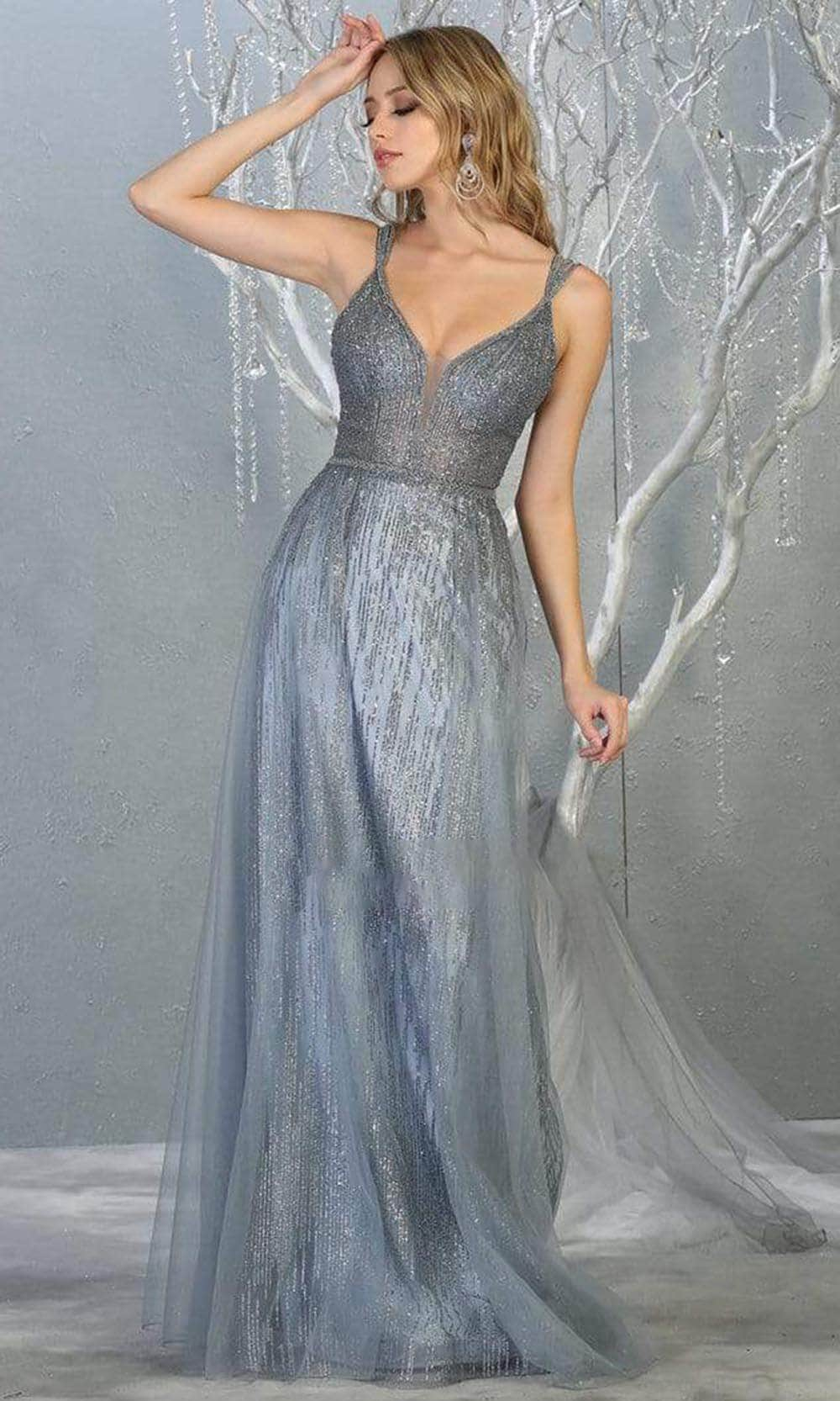 17 Young Dress Queen of The Ice Feathered Evening Dress 6 / Silver