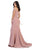 May Queen - MQ1748 Foldover Plunge Off Shoulder High Slit Dress Evening Dresses