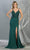 May Queen - MQ1792 Lace Deep Scalloped V-neck Trumpet Dress Evening Dresses 2 / Hunter-Grn