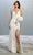 May Queen - MQ1792 Lace Deep Scalloped V-neck Trumpet Dress Evening Dresses 2 / Ivory