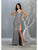 May Queen - MQ1805 Deep V-neck Trumpet Dress With Slit Prom Dresses 2 / Charcoal/Multi