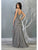 May Queen - MQ1805 Deep V-neck Trumpet Dress With Slit Prom Dresses