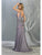 May Queen - MQ1805 Deep V-neck Trumpet Dress With Slit Prom Dresses