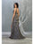 May Queen - MQ1805 Deep V-neck Trumpet Dress With Slit Prom Dresses