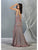 May Queen - MQ1805 Deep V-neck Trumpet Dress With Slit Prom Dresses