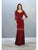 May Queen - MQ1811 Appliqued Quarter Sleeve Scoop Bodice Dress Mother of the Bride Dresses M / Burgundy
