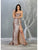 May Queen - MQ1826 Sequined Lace Up Back High Slit Gown Pageant Dresses 2 / Rose Gold