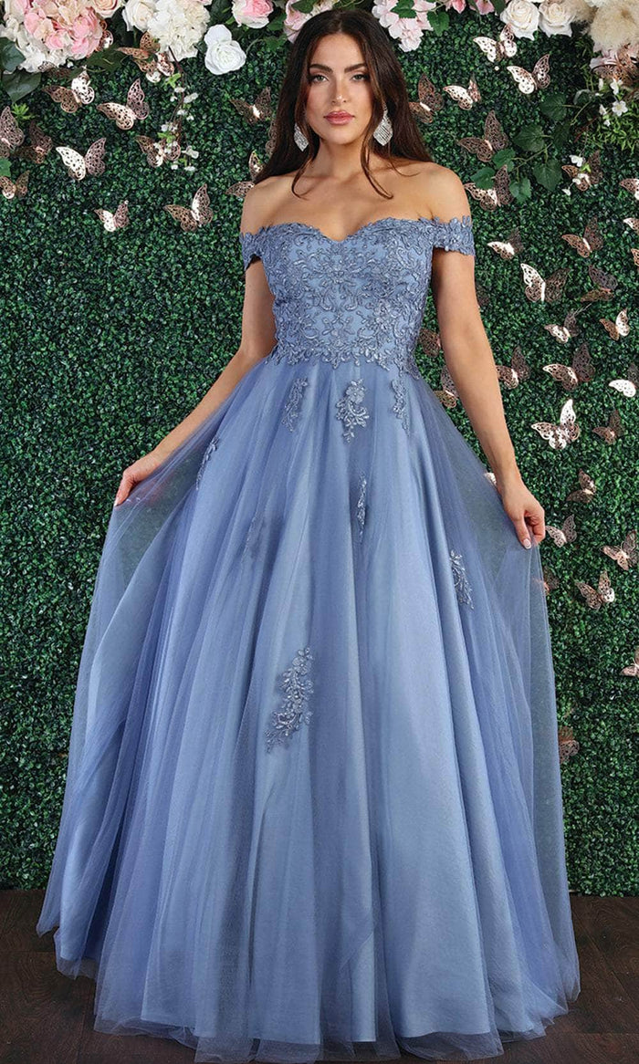 May Queen MQ1866 - Floral Embellishments Off Shoulder Ball gown ...