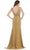 May Queen - Plunging V-Neck Sleeveless Trumpet Evening Dress MQ1582 - 1 pc Gold In Size 6 Available CCSALE 6 / Gold