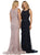 May Queen - RQ7555 Embellished Scoop Neck Sheath Evening Dress Special Occasion Dress 4 / Navy