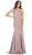 May Queen - RQ7638 Crystalline Tri-Band Plunging Trumpet Gown Special Occasion Dress 2 / Mauve