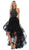 May Queen - RQ7717 Jeweled Illusion Halter High Low Gown Special Occasion Dress 2 / Black