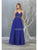 May Queen - RQ7841 Bead Embellished Deep V-Neck A-Line Dress Prom Dresses 4 / Royal