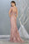 May Queen - RQ7873 Floral Applique V-neck Trumpet Dress Mother of the Bride Dresses