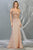 May Queen - RQ7877 Embellished V-neck Trumpet Dress Evening Dresses 4 / Rosegold