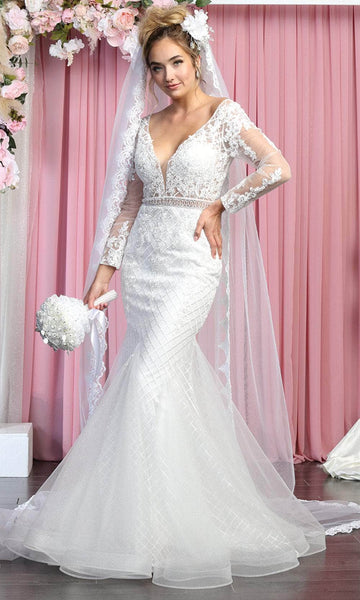 Scarlett, Mermaid Lace Semi Sheer Wedding Gown - Iconic