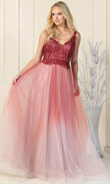 Primavera Couture 3919 - Beaded Fringed V-Neck Prom Dress | Perriwinkle | 14 